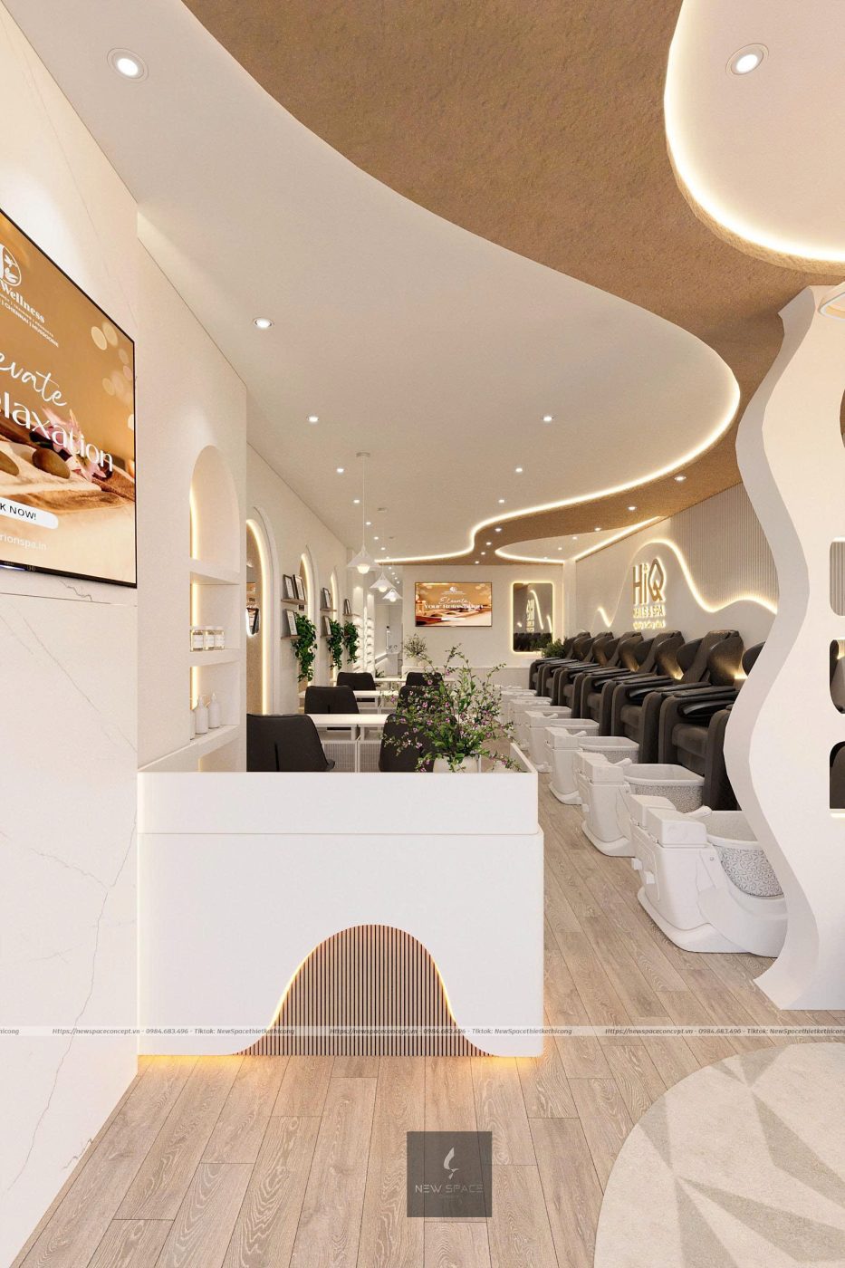 The HiQ Nails & Spa salon floor