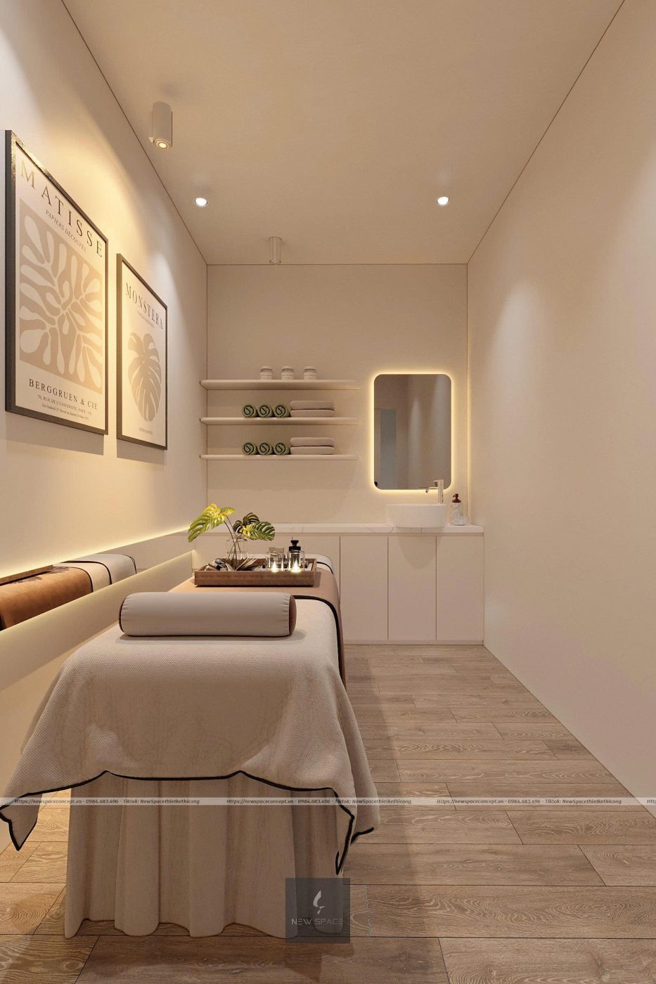 The private facial room at HiQ Nails & Spa